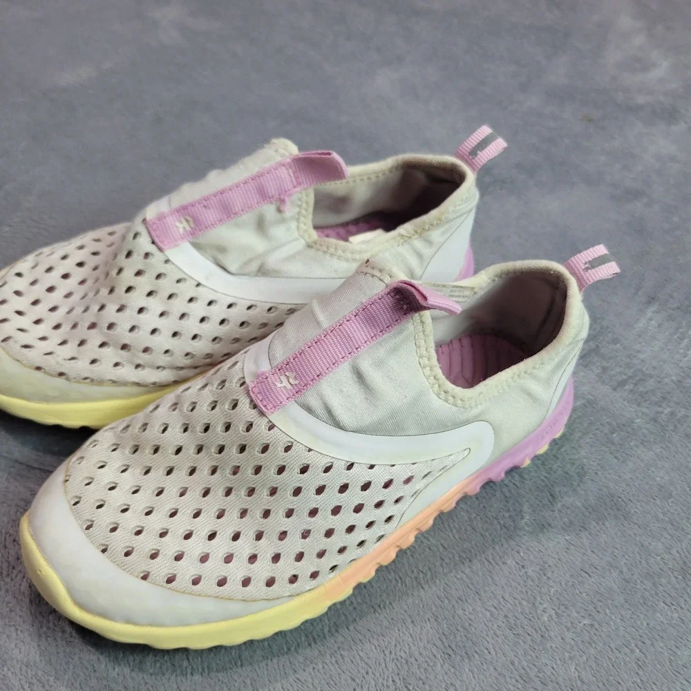 Rugged Shark‎ Aqua-Flo Kids Water Shoes White Pink Yellow Ombre Size 13 Slip On